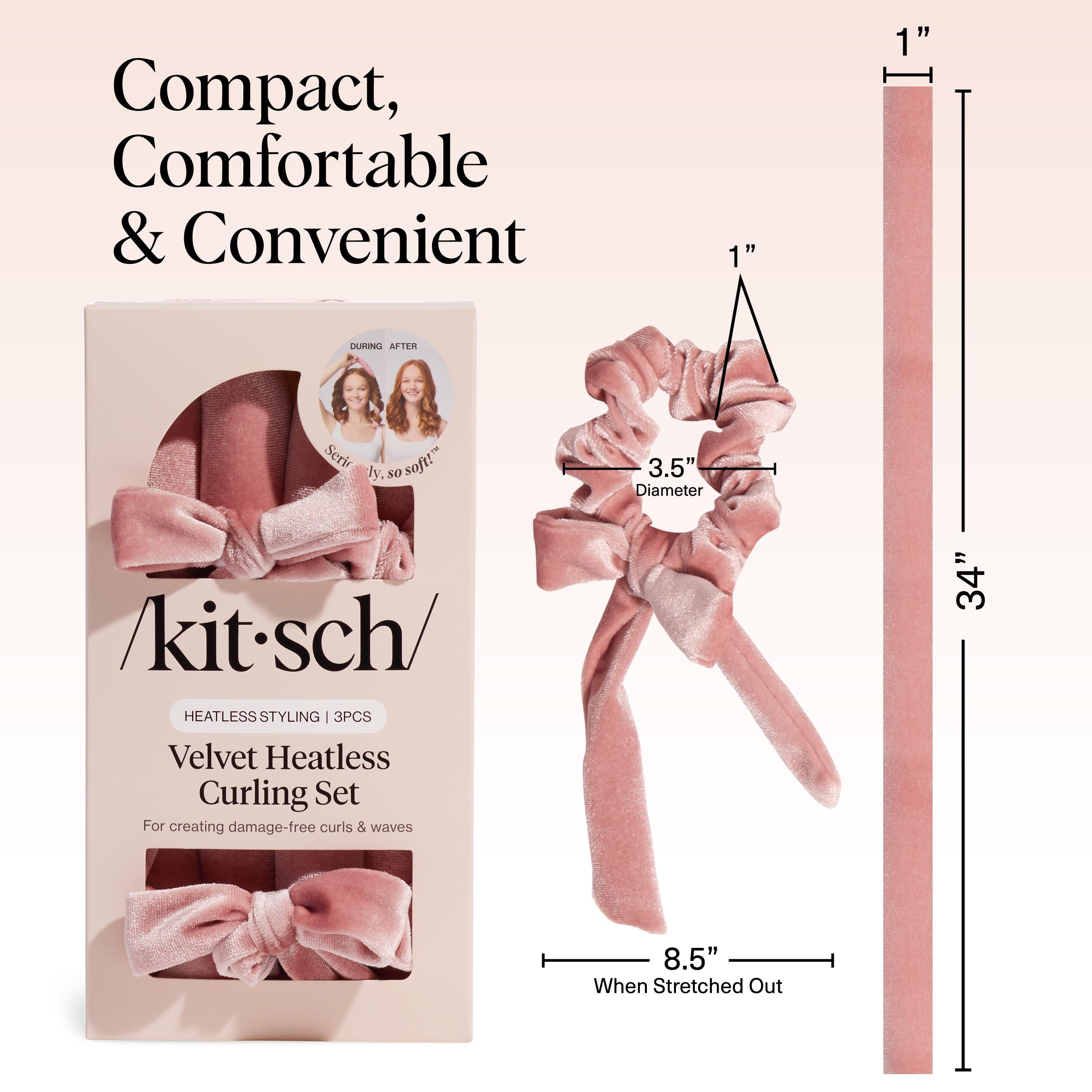Kitsch overnight-use close-up highlights velvet texture and gentle grip.