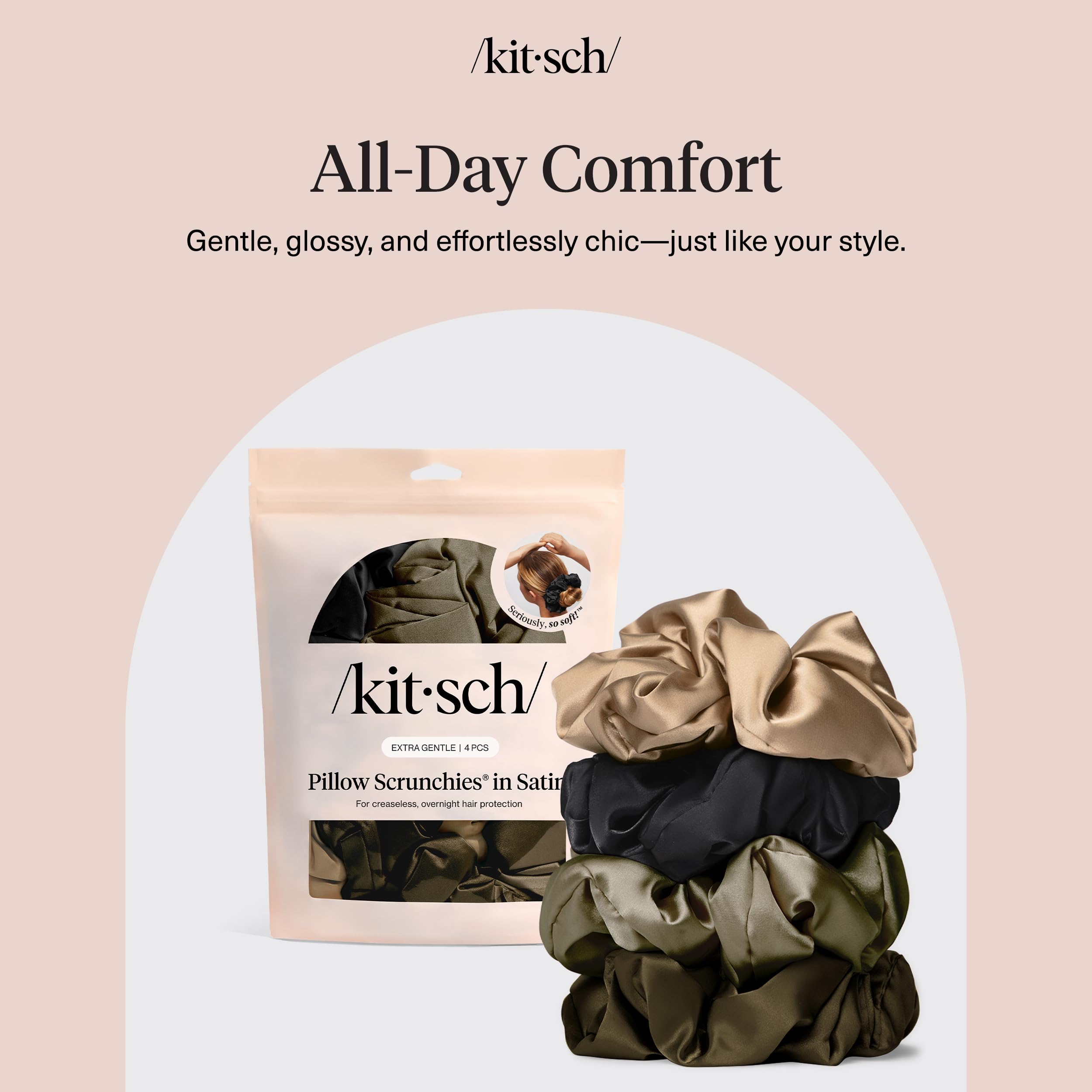 Kitsch Pillow Satin Scrunchies day-to-night styling versatility