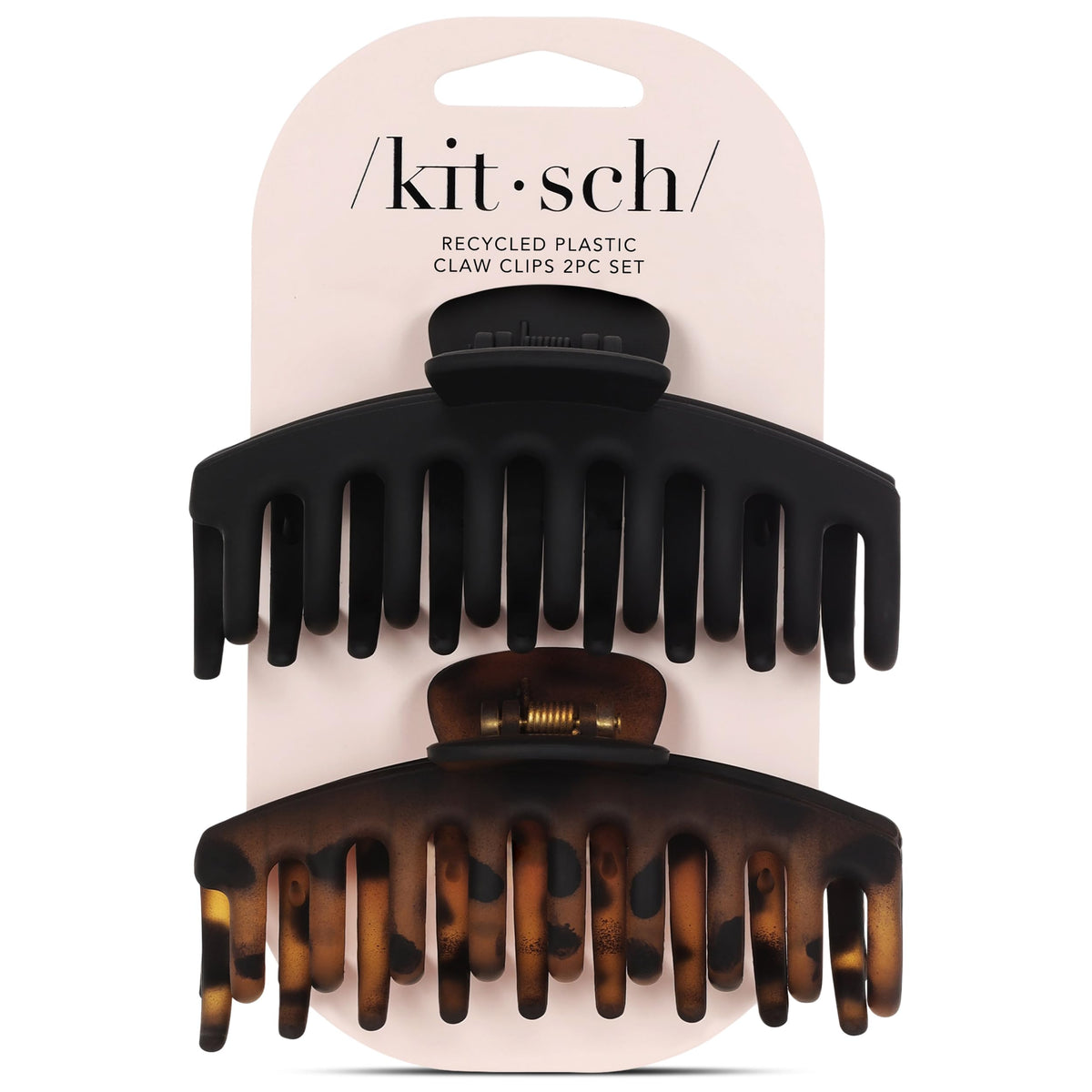 Kitsch pinza garra negra grande para fijar peinados con comodidad durante todo el día.