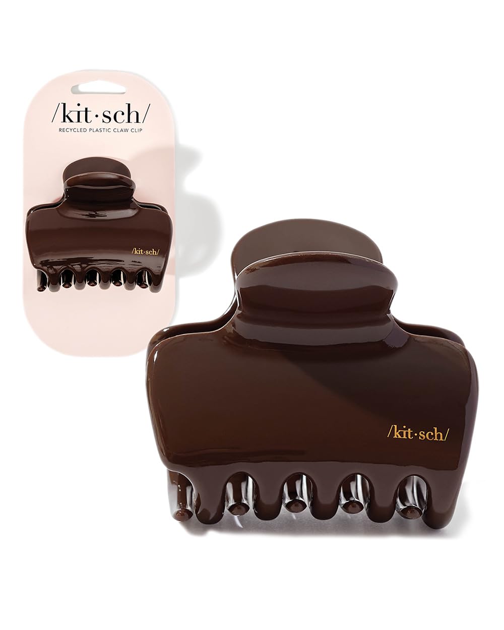 Kitsch pinza de pelo chocolate abultada, vista frontal, fija peinados con comodidad.