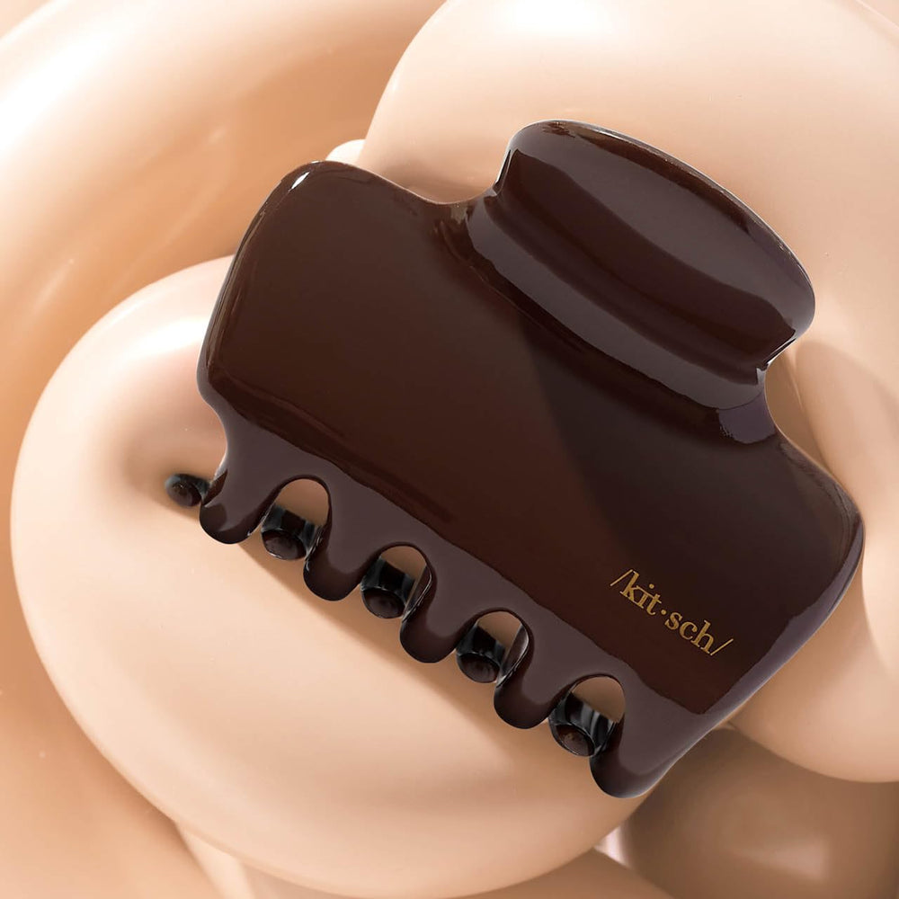 Kitsch pinza de pelo chocolate, tamaño de 3,15 pulgadas, para peinados rápidos.
