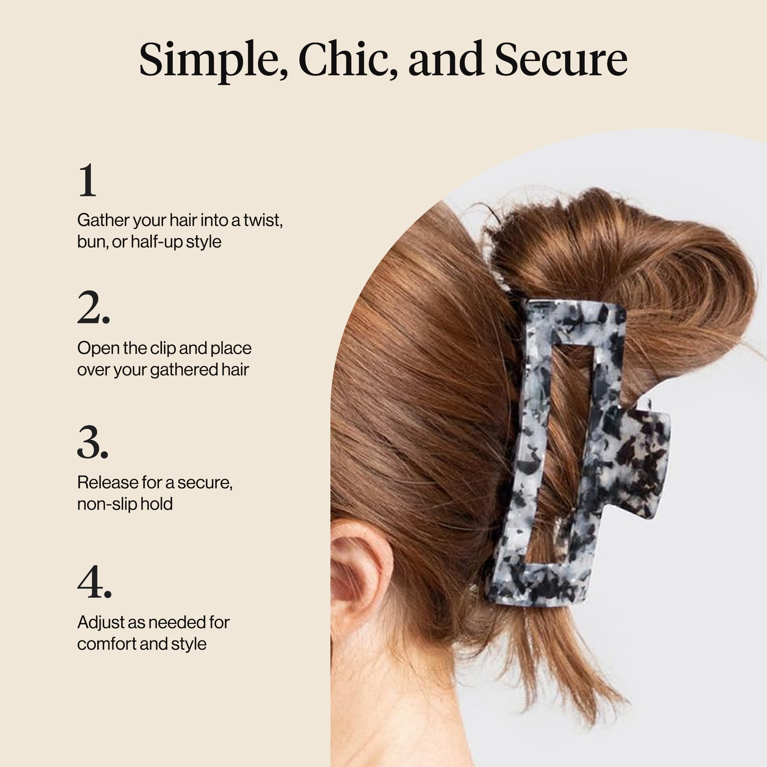 Kitsch pinza pelo negro: estilo contemporáneo que acompaña cualquier look.