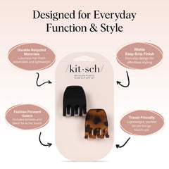 Pinza Kitsch mediana negra para looks formales con agarre estable.
