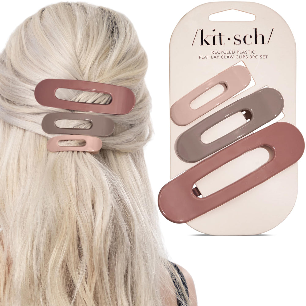 Kitsch pinzas planas para mujer con agarre firme y acabado brillante