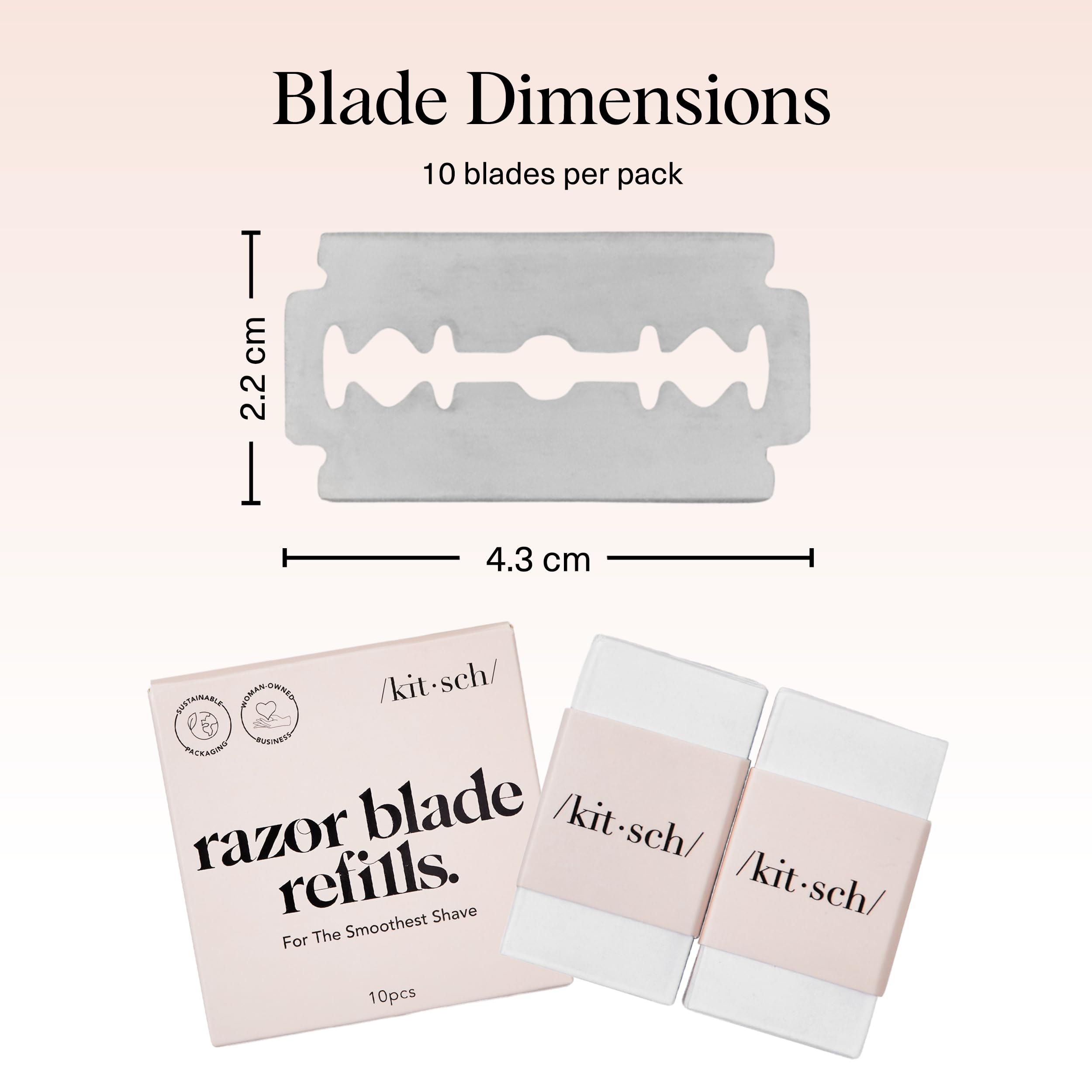 Kitsch eco-friendly shaving blades suitable for men and women.