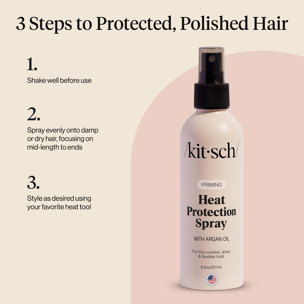 Kitsch protege el cabello durante secado y alisado con herramientas de calor.