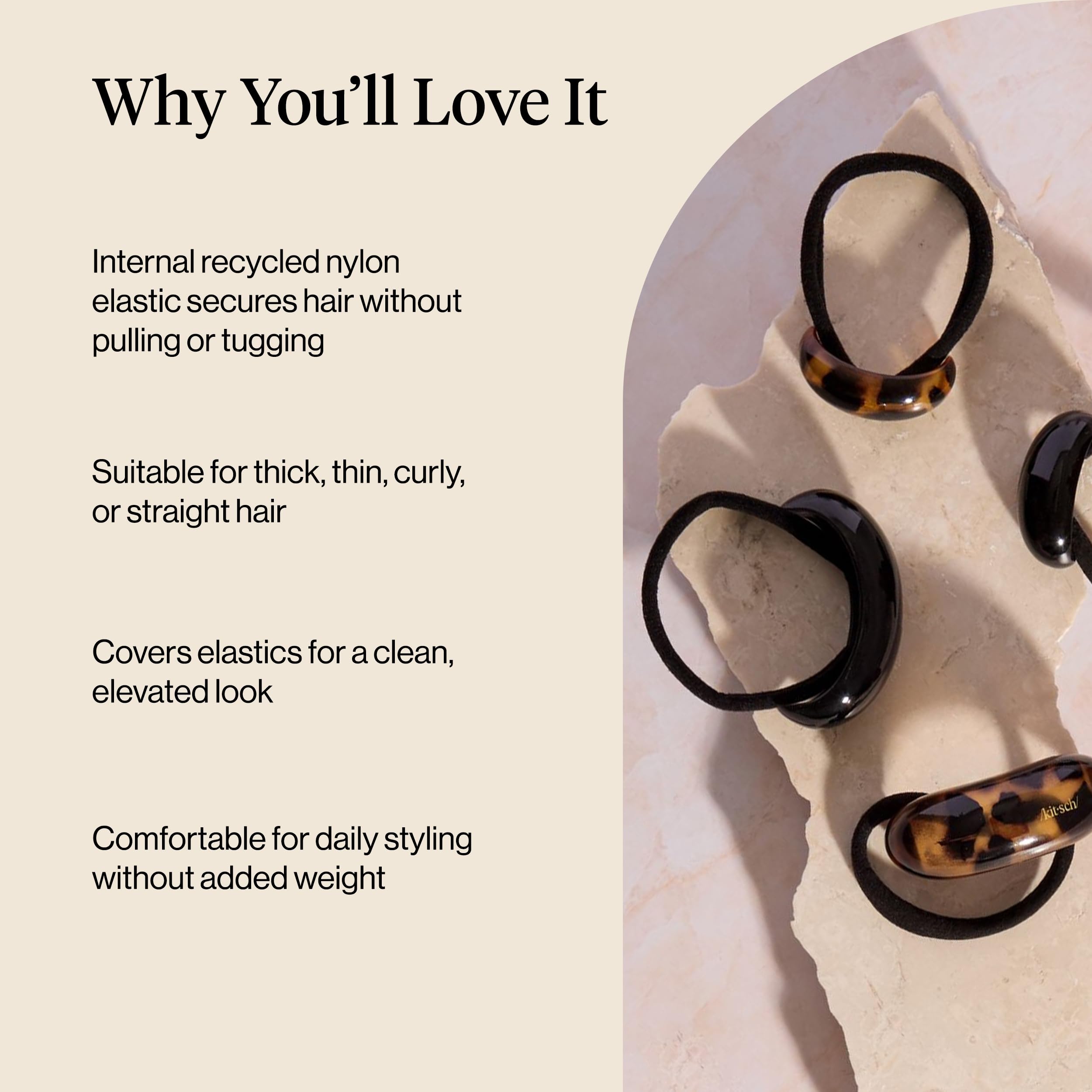 Kitsch cuffs crafted from recycled plastic and nylon for eco-conscious daily wear.