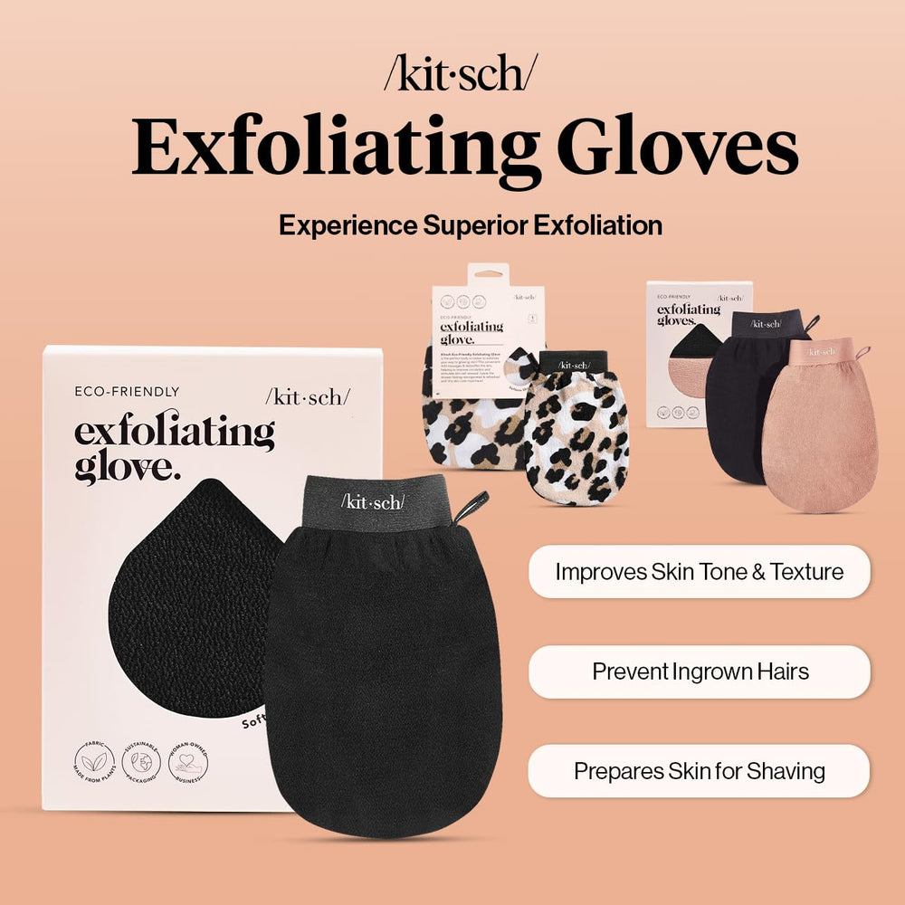 Regalo ideal de cuidado personal con guante exfoliante Kitsch para piel suave.