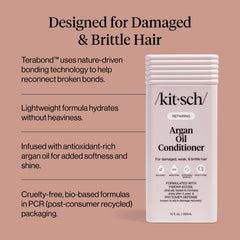Kitsch Reparación Argán: brillo natural que realza la salud del cabello.