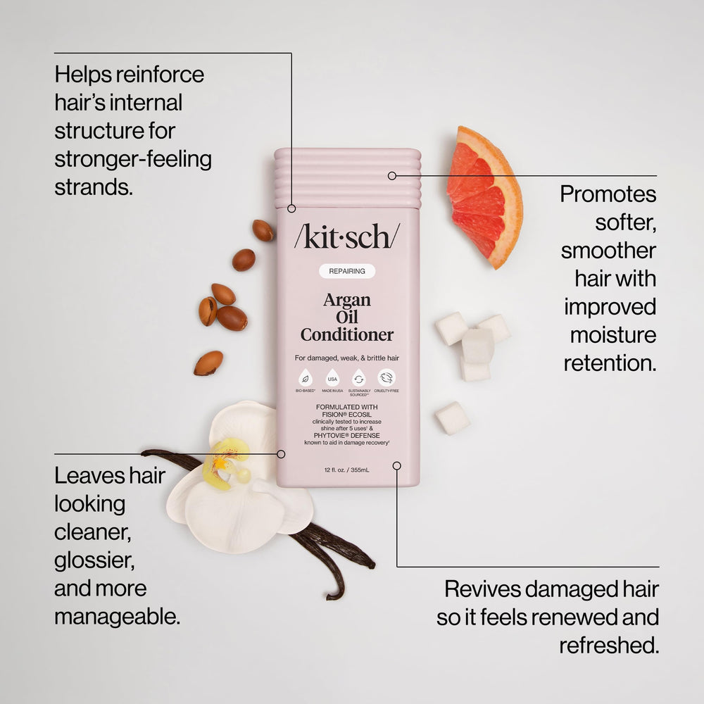 Kitsch Reparación Argán: textura ligera para cabello sin peso.