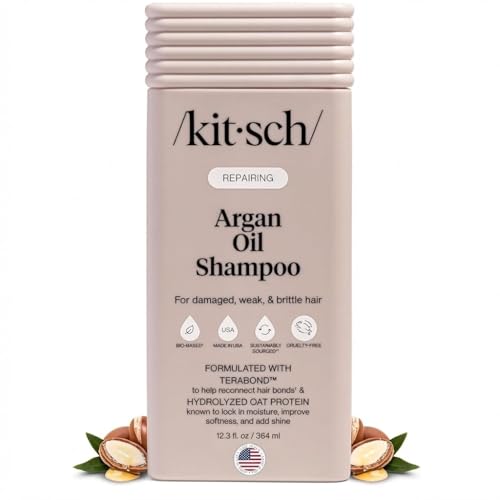 Kitsch reparacion argan champú botella muestra cuidado diario para cabello dañado y débil