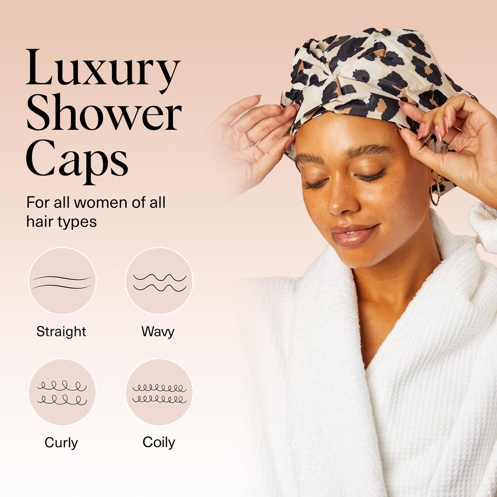 Kitsch reusable waterproof cap protects hair from water and steam