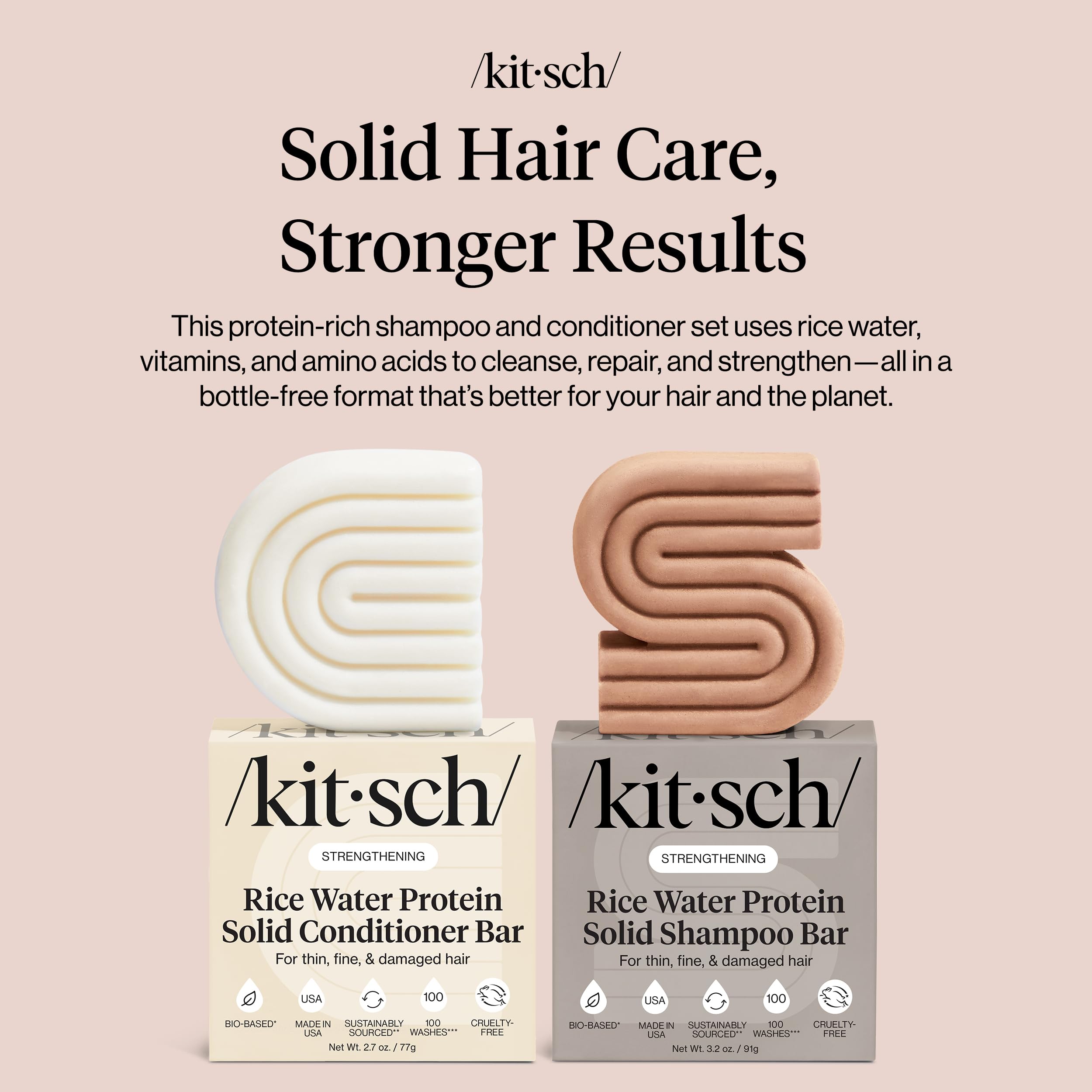 Kitsch Rice Water Protein Solid Set packaging on display