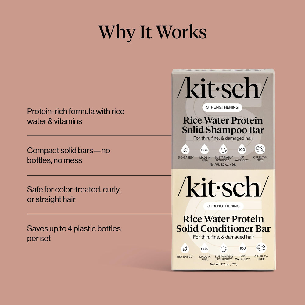 Kitsch Rice Water Protein Solid Travel Pack for on-the-go care