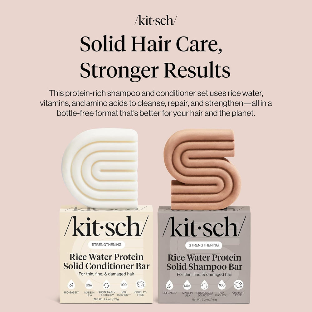 Kitsch Rice Water Shampoo Bar close-up releasing creamy lather for clean scalp.