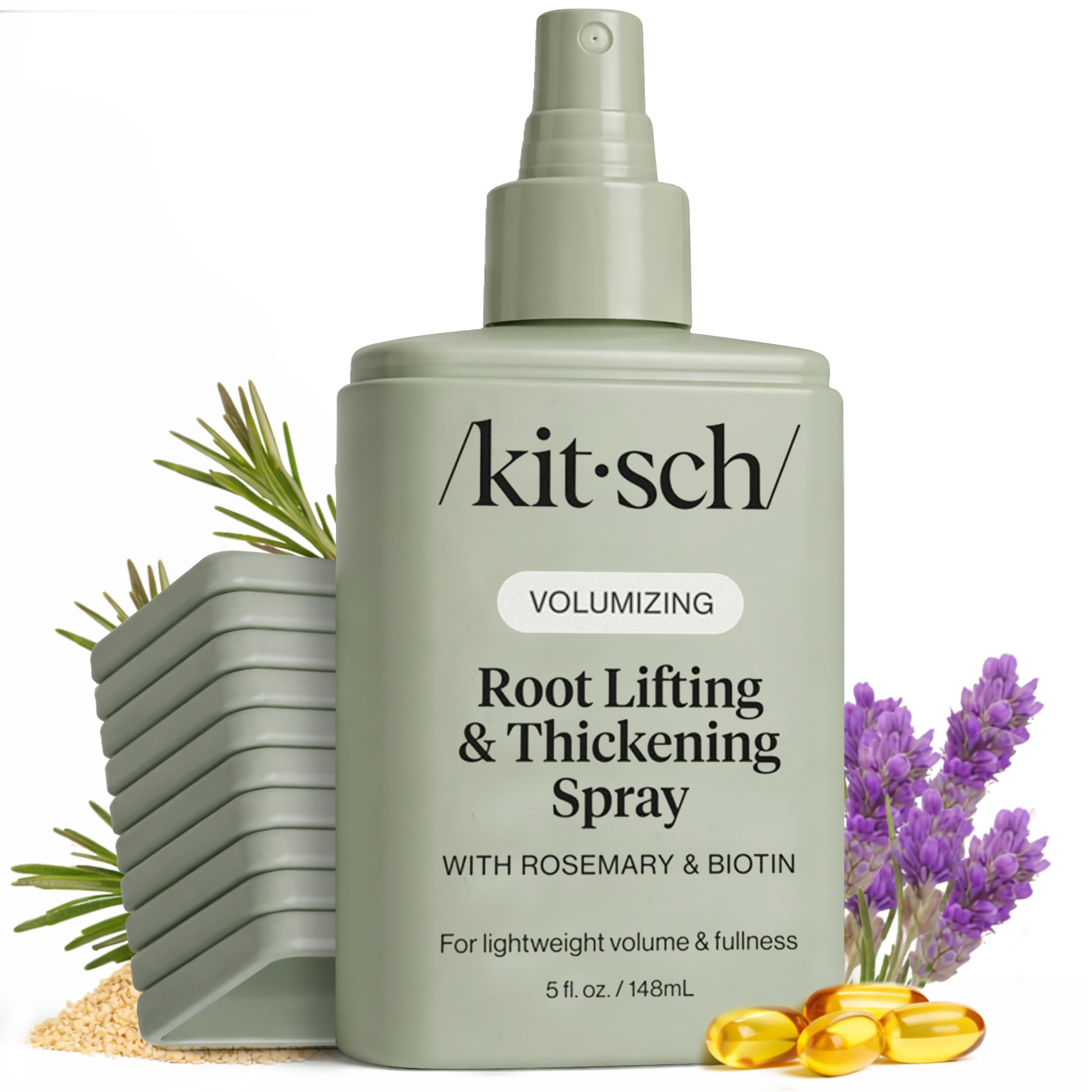 Kitsch Root Lifting Spray bottle front promoting lightweight volume