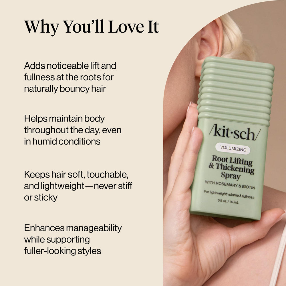 Kitsch Root Lifting Spray hair texture after use showing movement