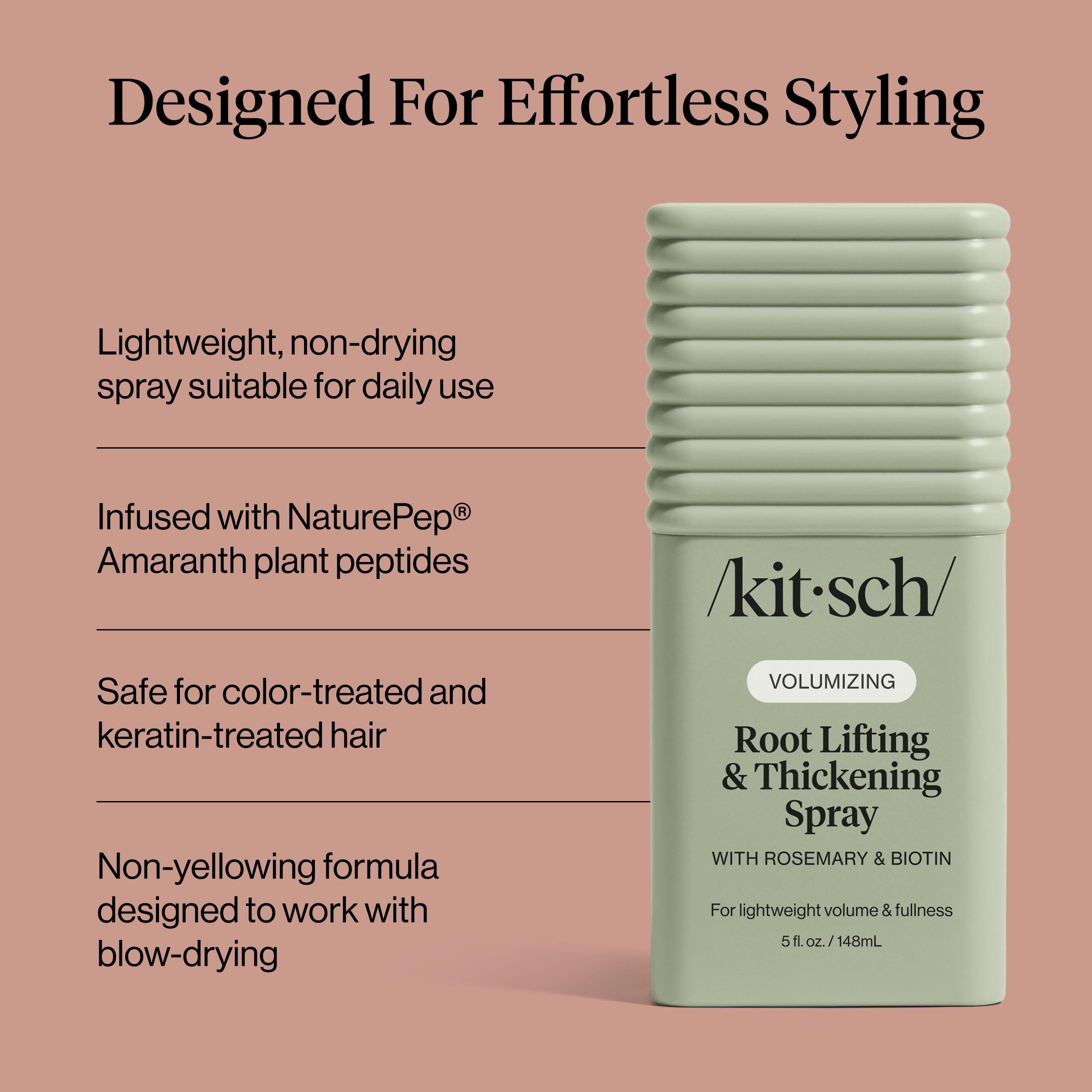 Kitsch Root Lifting Spray soft finish on styled hair