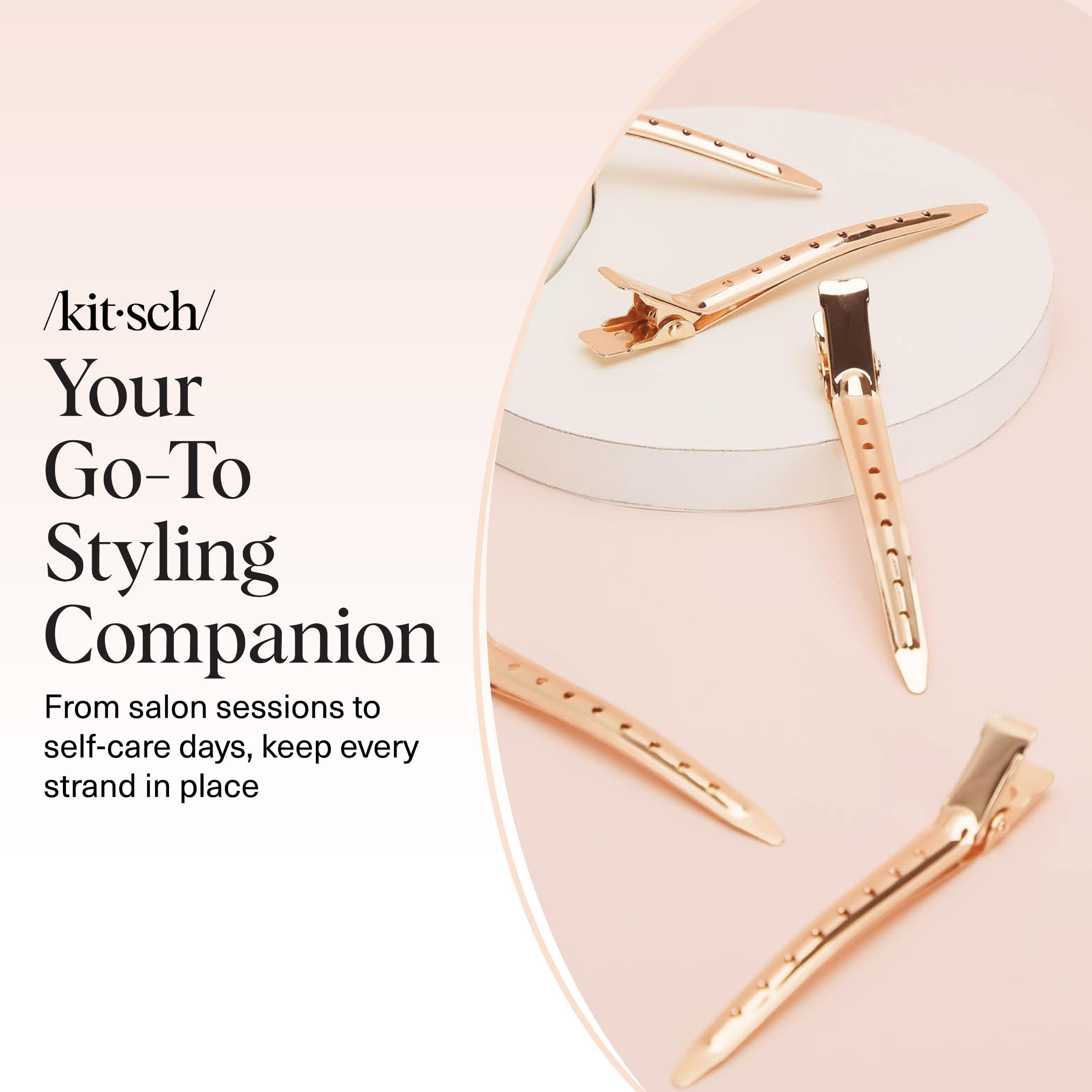 Kitsch rose gold hair clip bundle adds sleek detail to a routine
