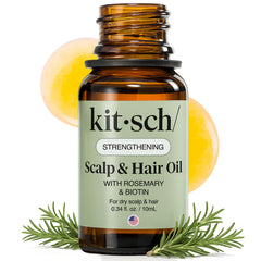 Kitsch rosemary oil bottle pour for pre-wash scalp nourishment.