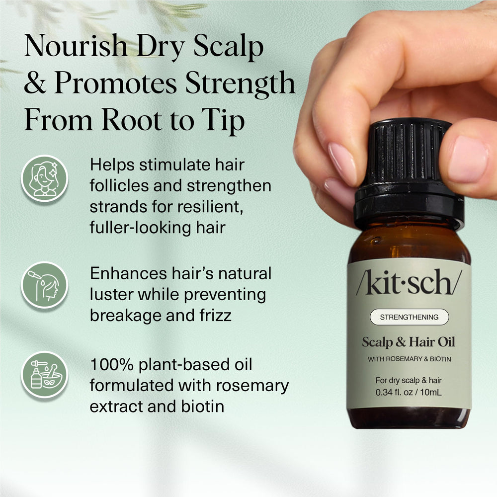 Kitsch rosemary oil applied to scalp for soothing pre-wash care.
