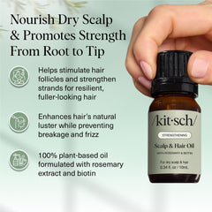Kitsch rosemary oil applied to scalp for soothing pre-wash care.
