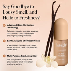 Kitsch Rustic Vanilla spray on hair for gym refresh.