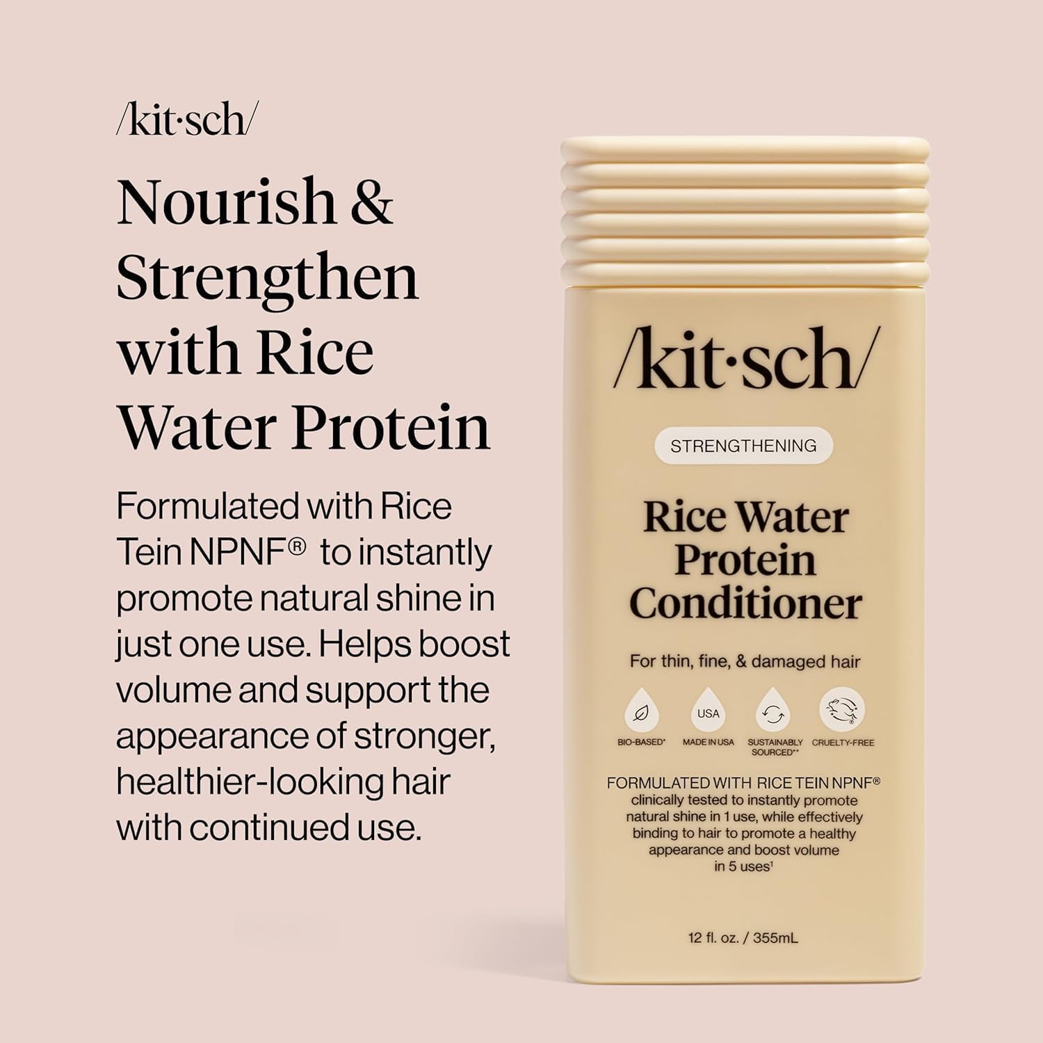 Kitsch rutina diaria de cuidado capilar con agua de arroz.