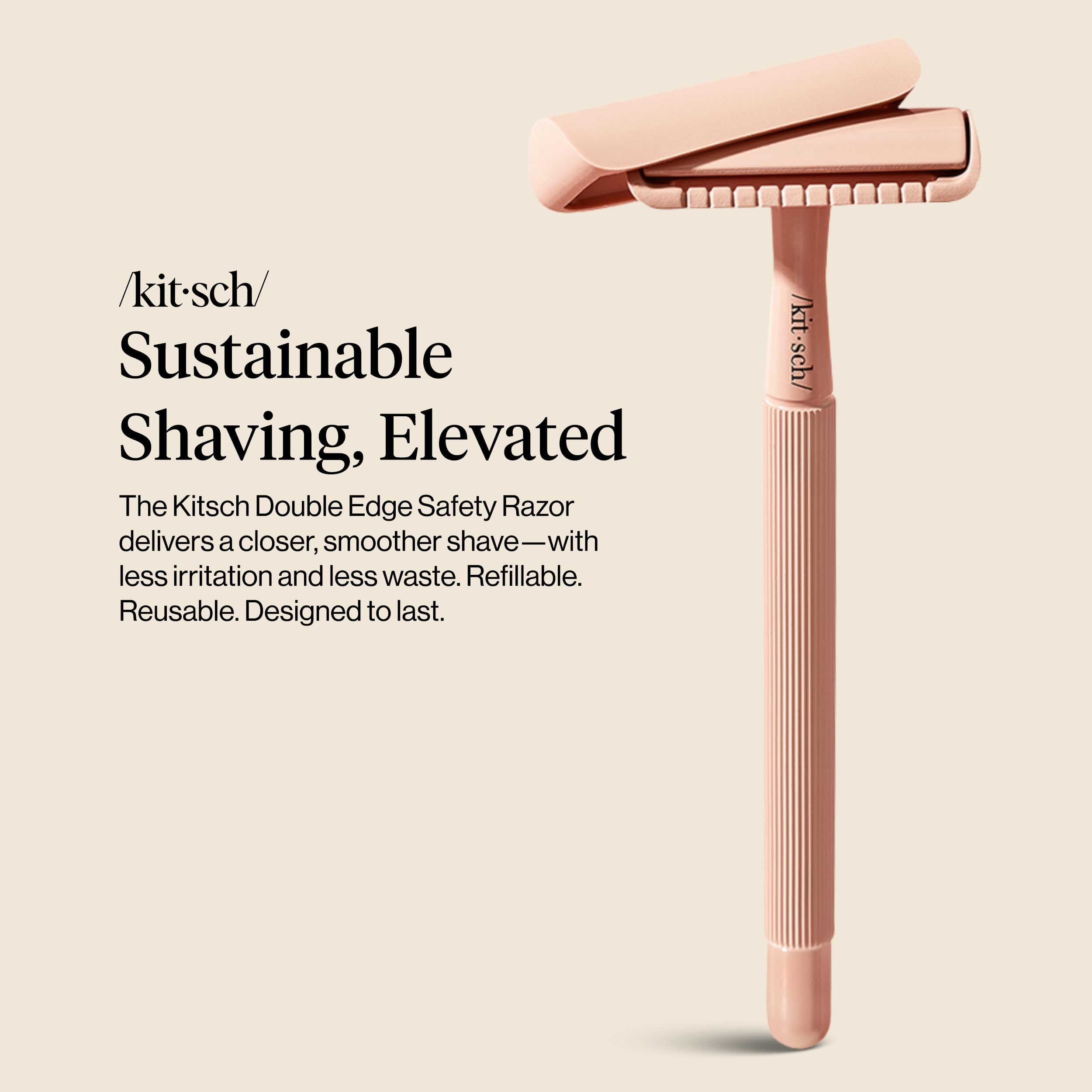 Kitsch safety razor in hand ready for a precise shave