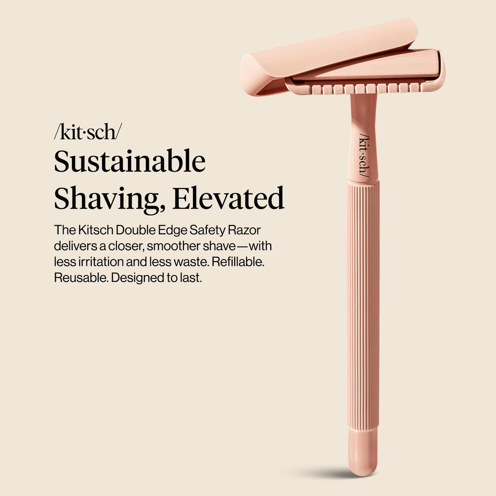 Kitsch safety razor in hand ready for a precise shave