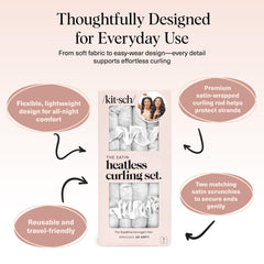 Kitsch satin curler on bed enabling comfortable overnight wear