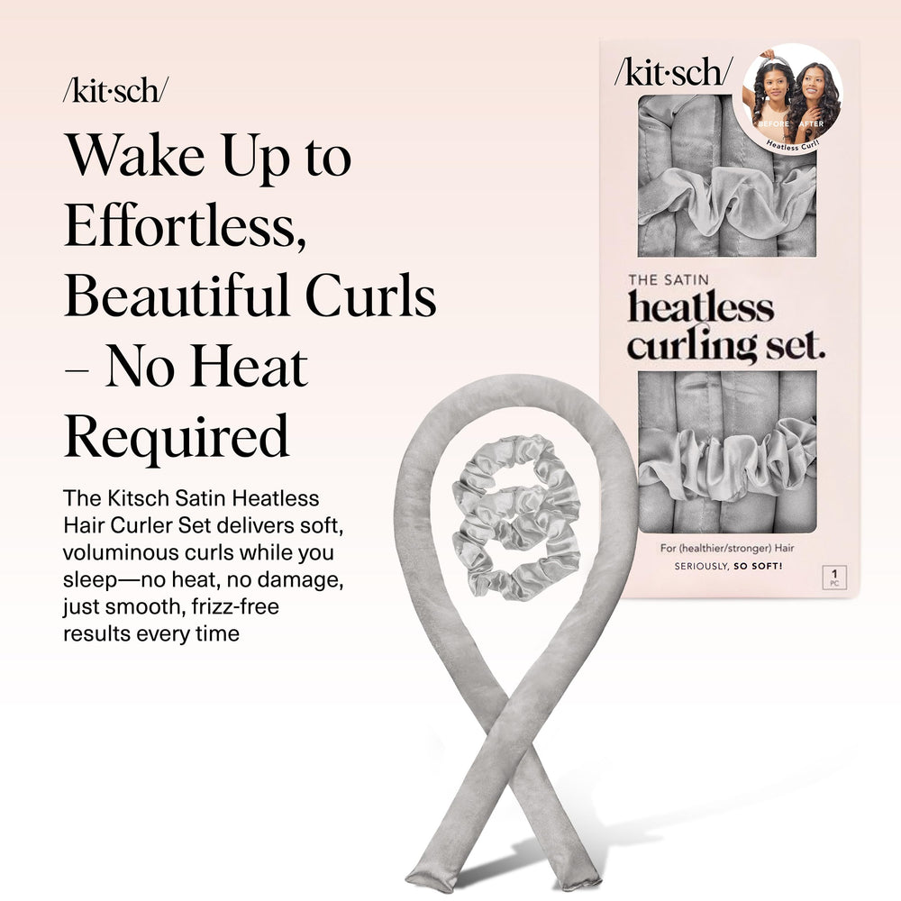 Kitsch satin heatless curler with scrunchies secure hair without heat
