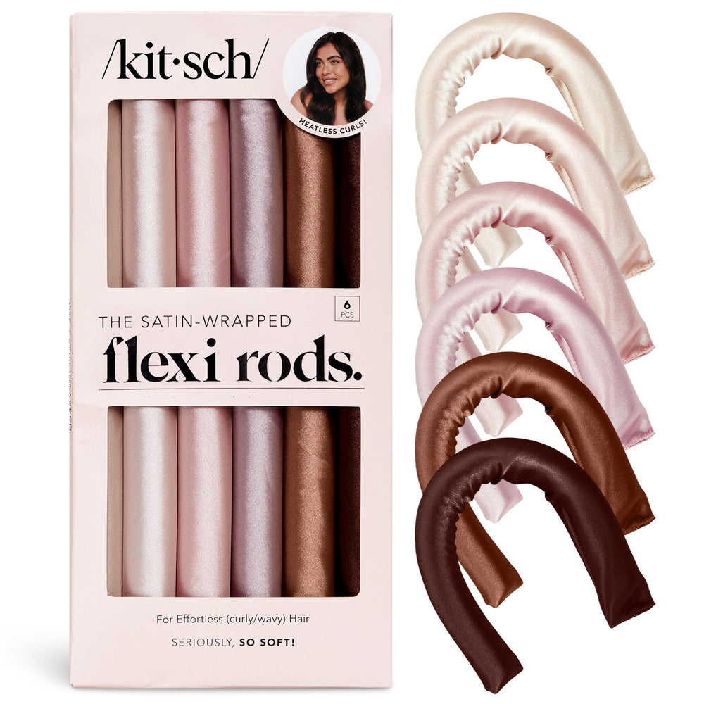 Kitsch satin heatless curlers Rosewood quick styling in minutes.