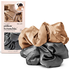 Scrunchies satin Kitsch en carbón oscuro para uso diario sin tirones