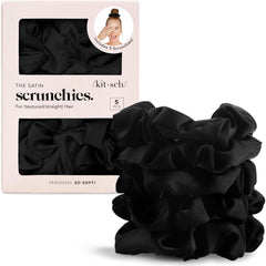 Kitsch satin scrunchie for no-crease hair, gentle hold for all-day wear