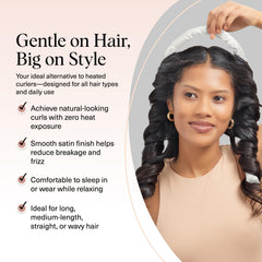 Kitsch satin scrunchies pair securing comfortable overnight curls.