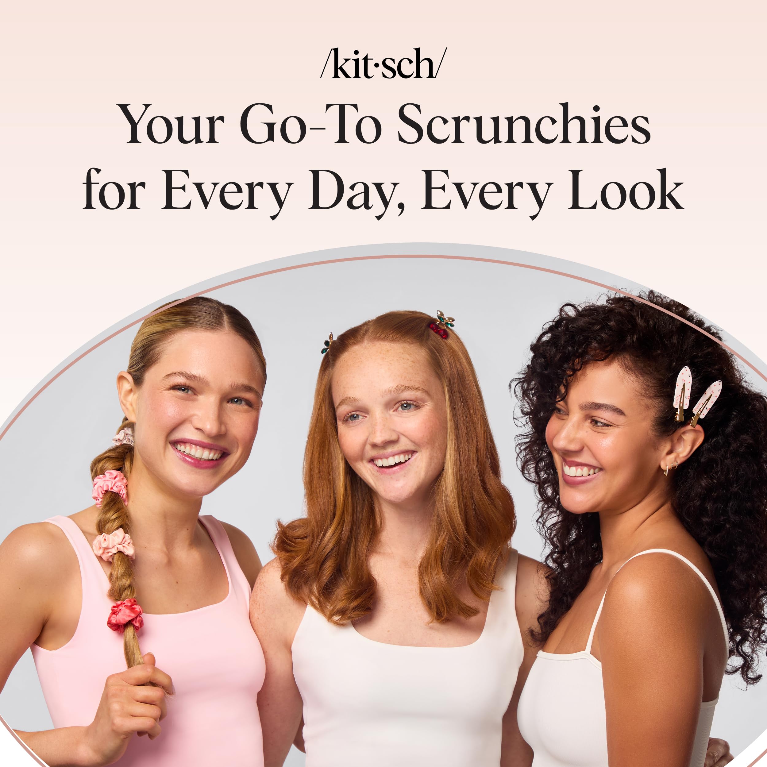 Kitsch Satin Scrunchie smooth finish to reduce snagging.