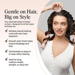 Kitsch satin scrunchies two-pack secures hair gently without creases.