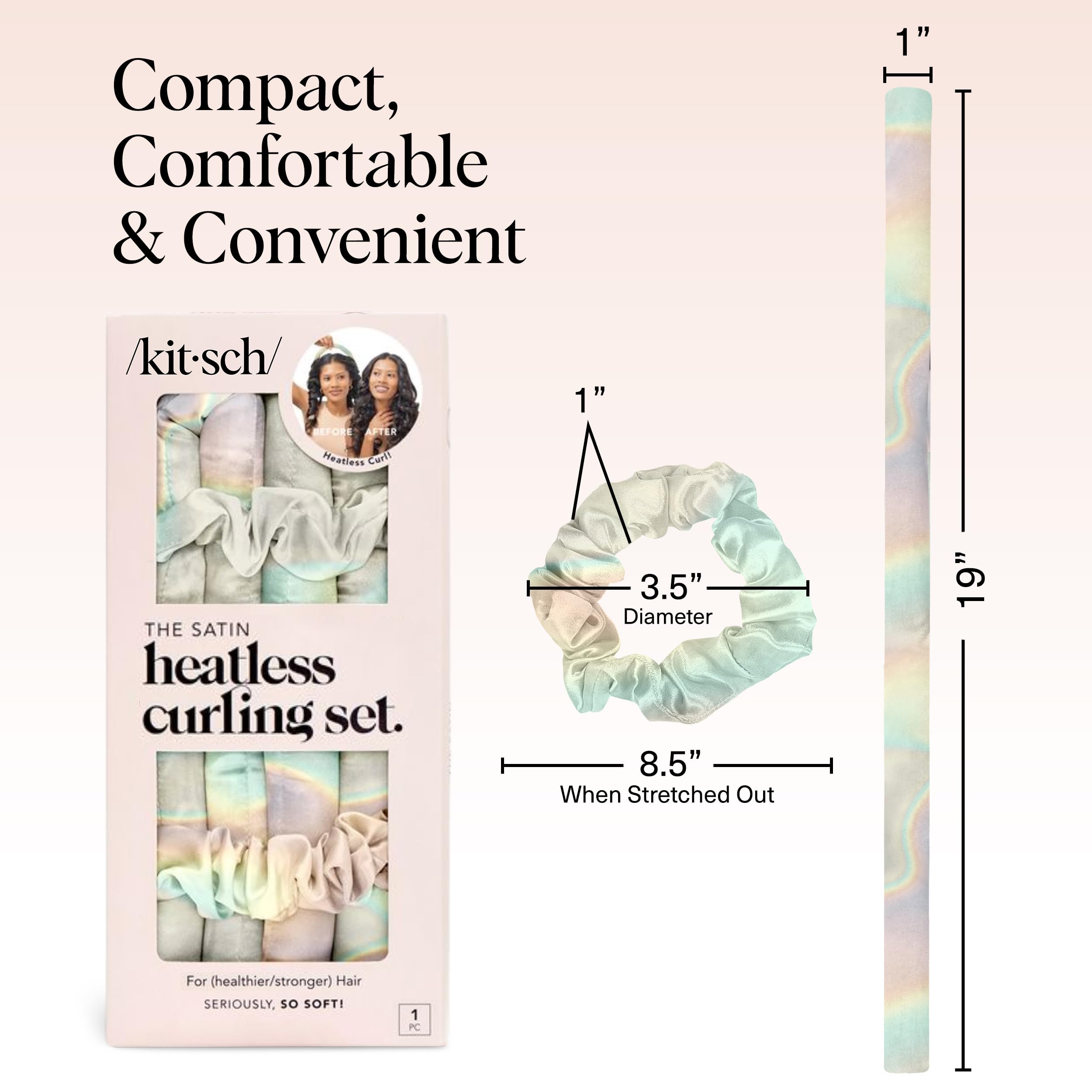 Kitsch satin scrunchies secure curls without snagging during sleep