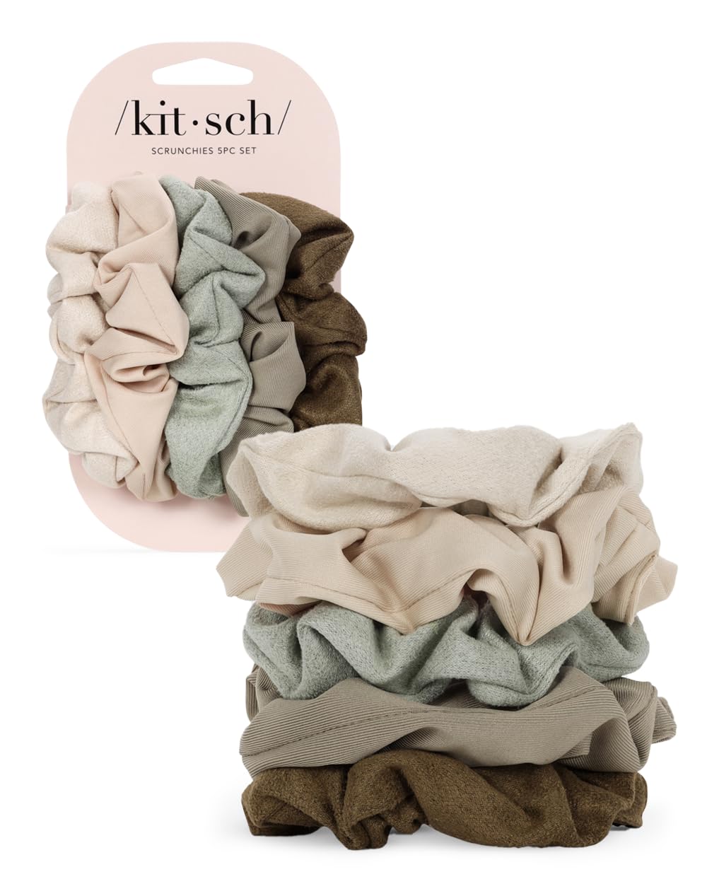 Kitsch Scrunchies con diseño sin metal, opción suave para evitar tirones.