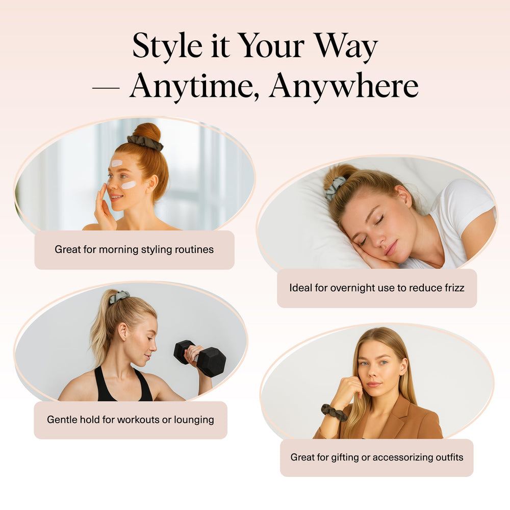 Kitsch Scrunchies para cabello grueso o fino, agarre seguro sin esfuerzo.