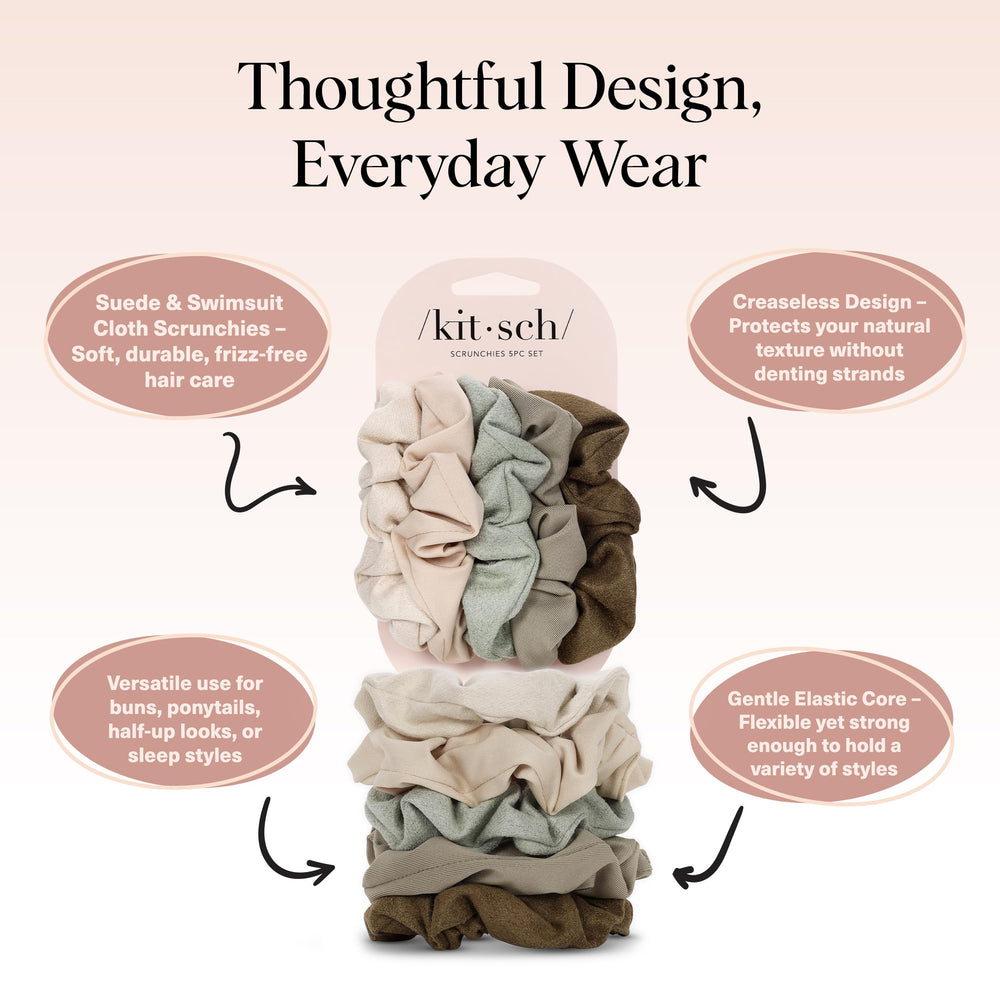 Kitsch Scrunchies para todo tipo de pelo, ideales para texturas gruesas y finas.