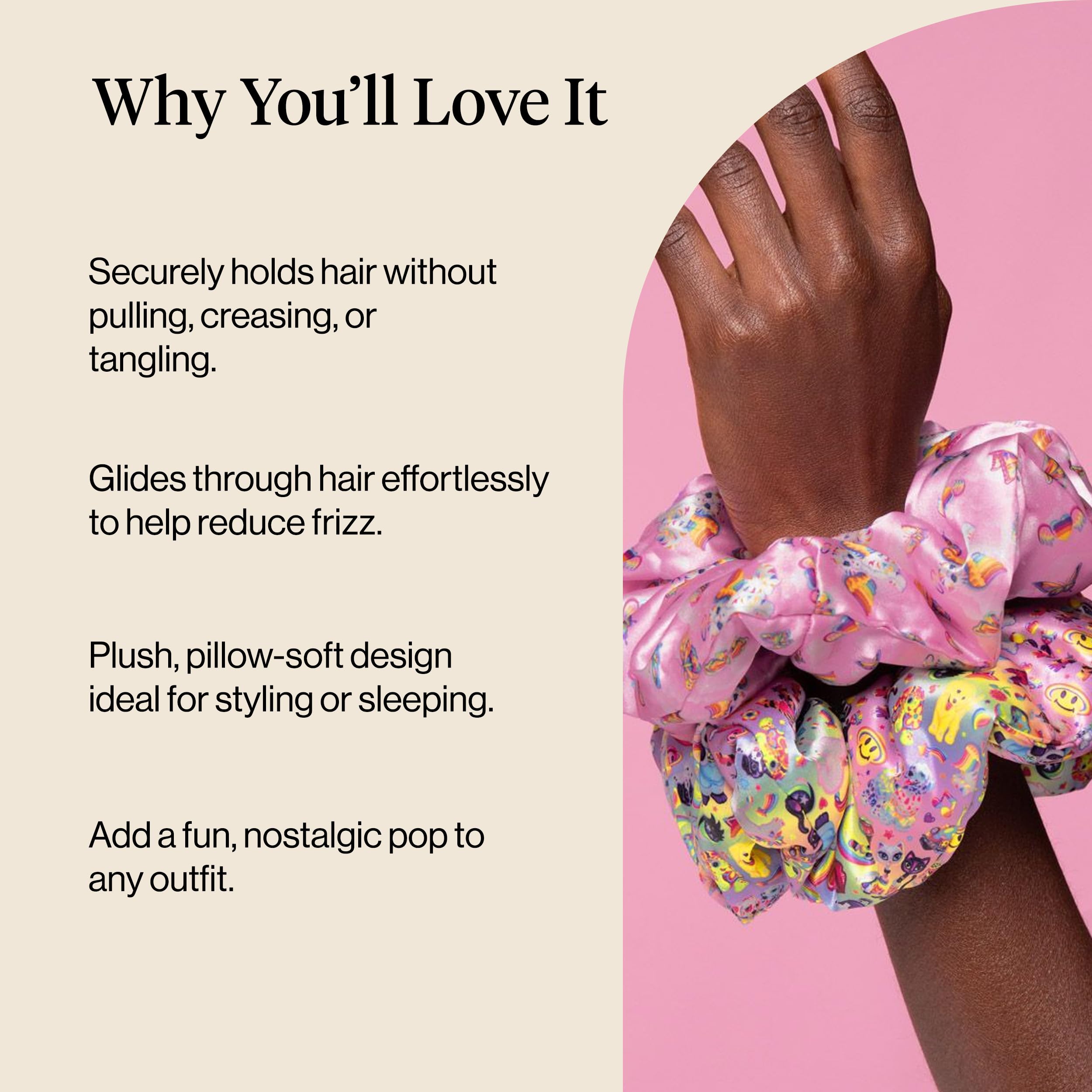 Scrunchie de satén sin arrugas de Kitsch para cabello suave y sin marcas.