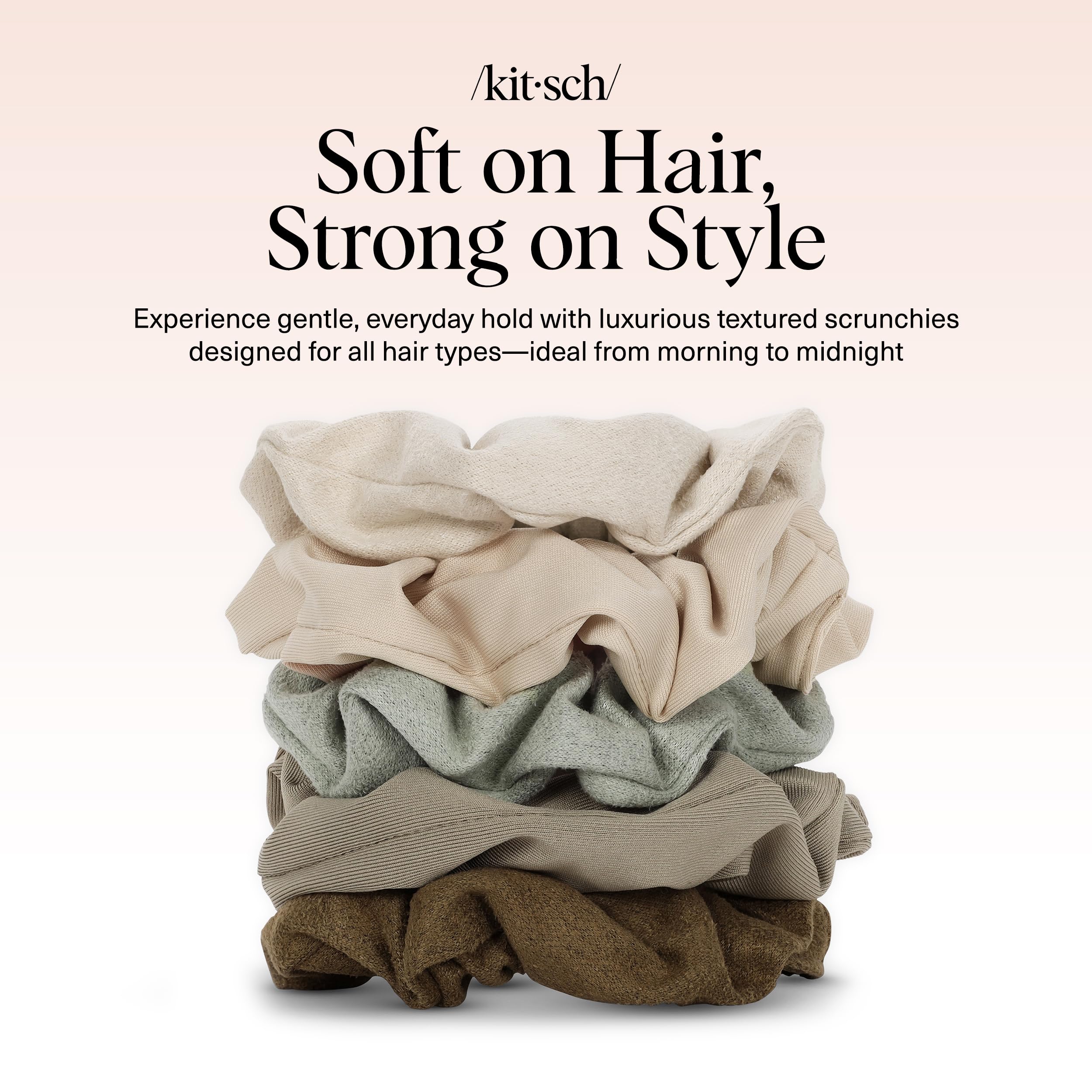 Kitsch Scrunchies de tamaño cómodo, se adaptan a actividades diarias.