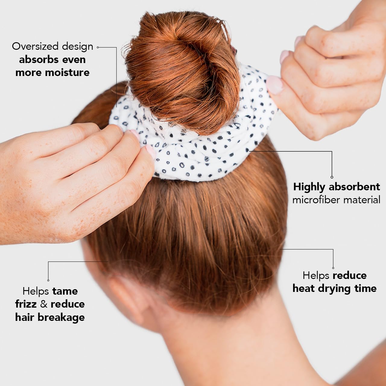 Kitsch secado rápido, accesorio para cabello grueso que evita calor.