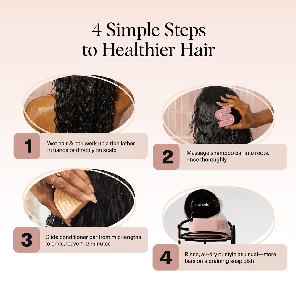 Kitsch Shampoo Bar in use for cleansing hair