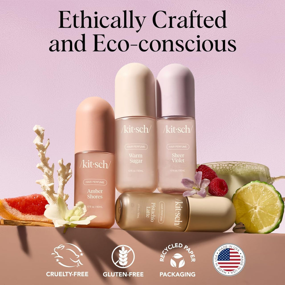 Kitsch Sheer Violet eco-packaging emphasizes 30% PCR bottle