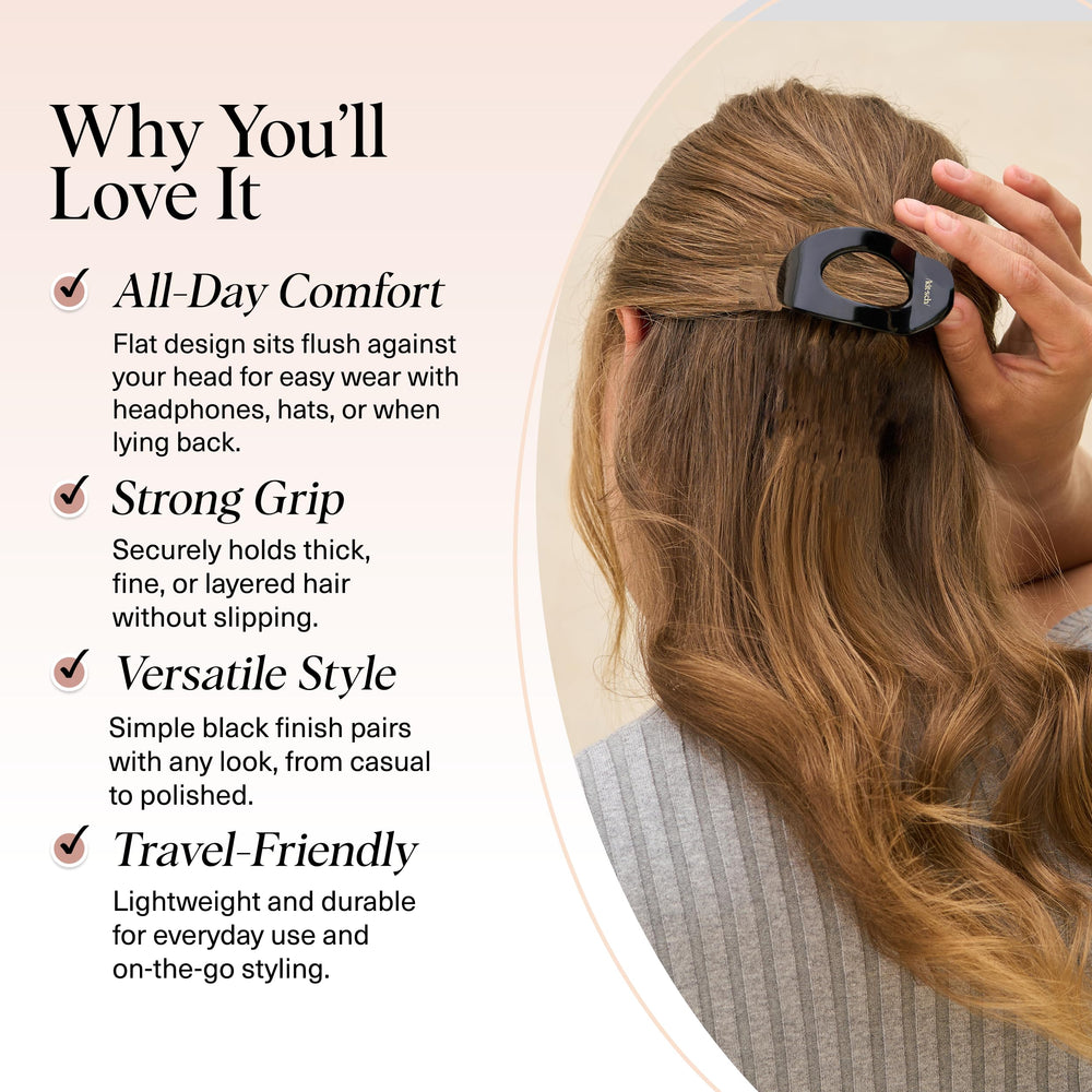 Kitsch small flat claw clip is ultra-lightweight for comfortable wear during activities.