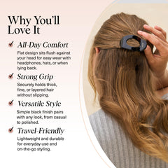 Kitsch small flat claw clip is ultra-lightweight for comfortable wear during activities.
