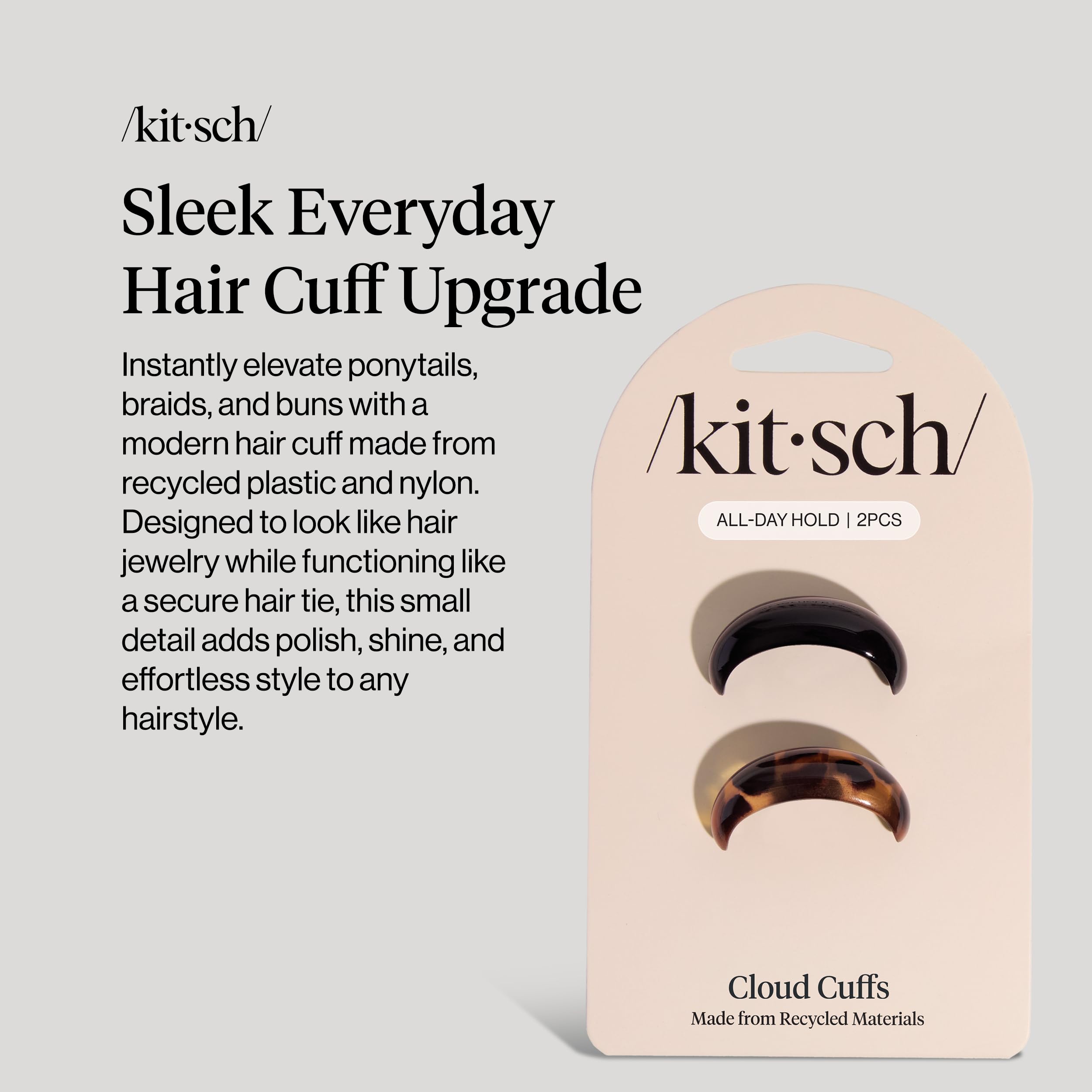 Kitsch small hair cuffs for ponytails provide gentle hold and quick styling.